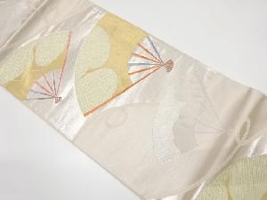 未使用品　扇に組紐模様織り出し袋帯